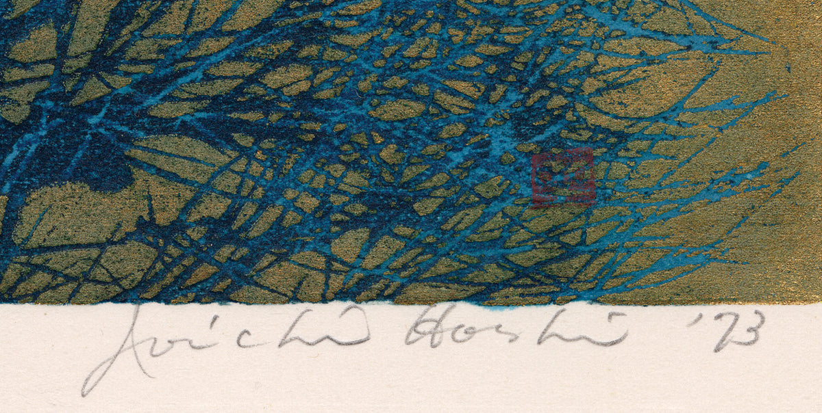 Joichi Hoshi: Treetop (Blue) (Sold) – Egenolf Gallery Japanese Prints
