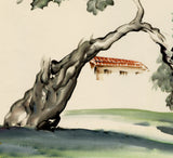 Obata: Watercolor Painting; Studies of an Oak Tree and Oak Leaves (Sold)