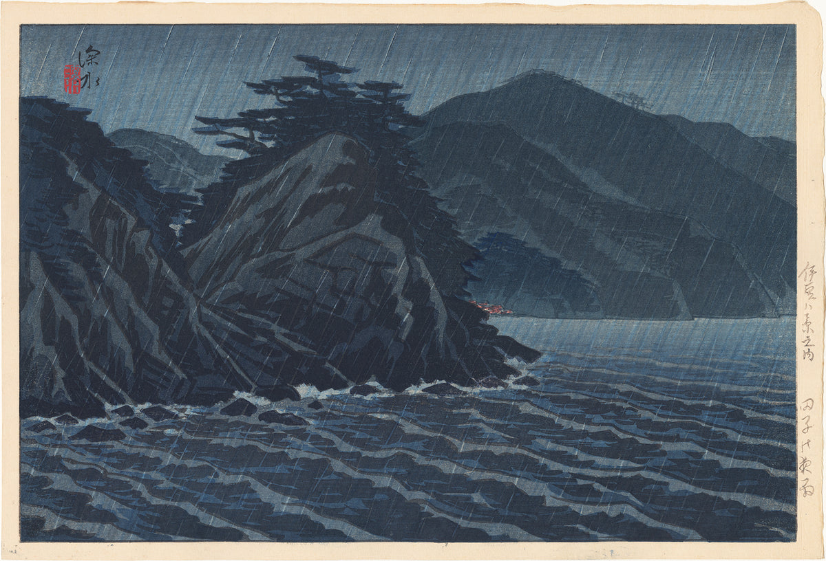 伊東　深水「羽子」リルトグラフ版画 横69センチ✖️縦66センチ厚み5センチ 伊東深水 深水：田子の夜雨（売却済） – Egenolf Gallery Japanese Prints