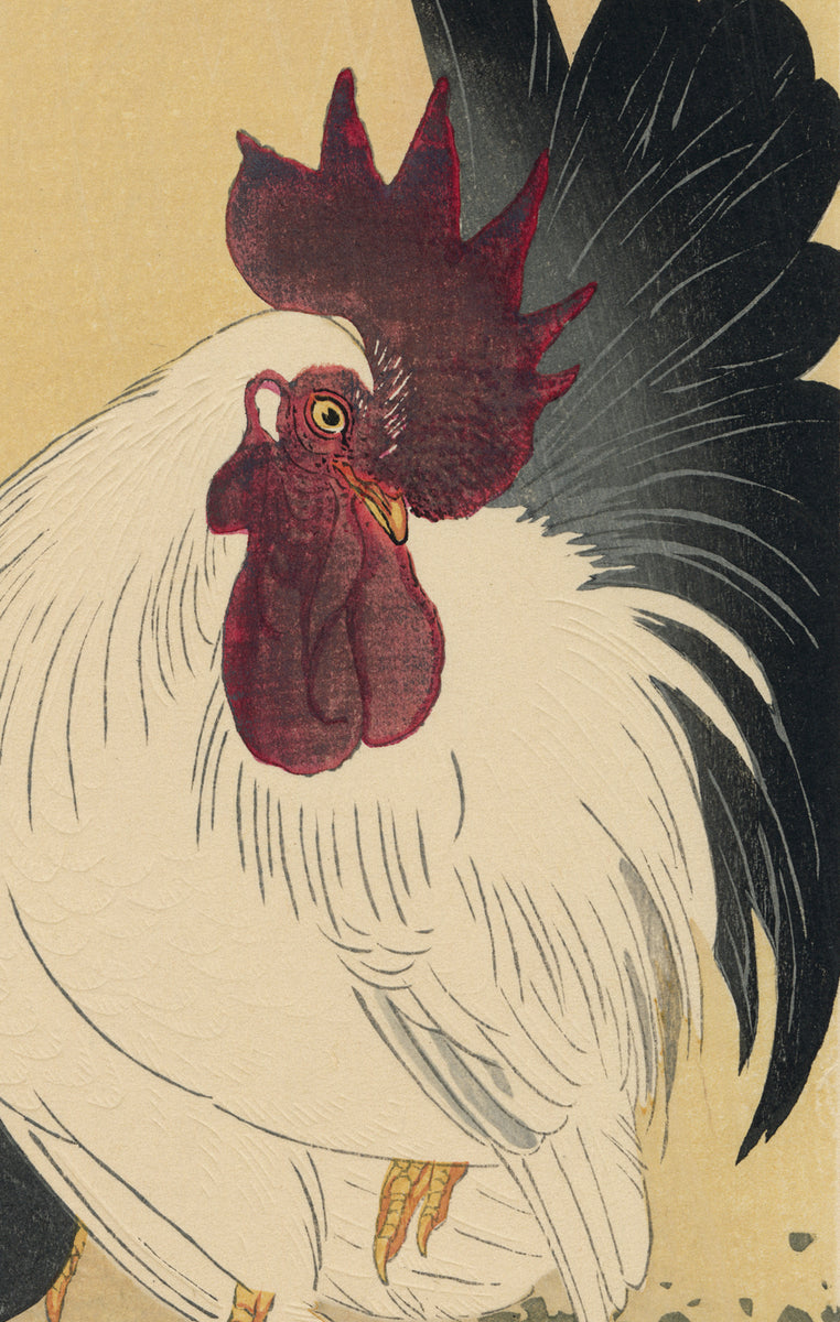 伊藤宗山 総山：酉と鶏ニワトリ (sold) – Egenolf Gallery Japanese Prints