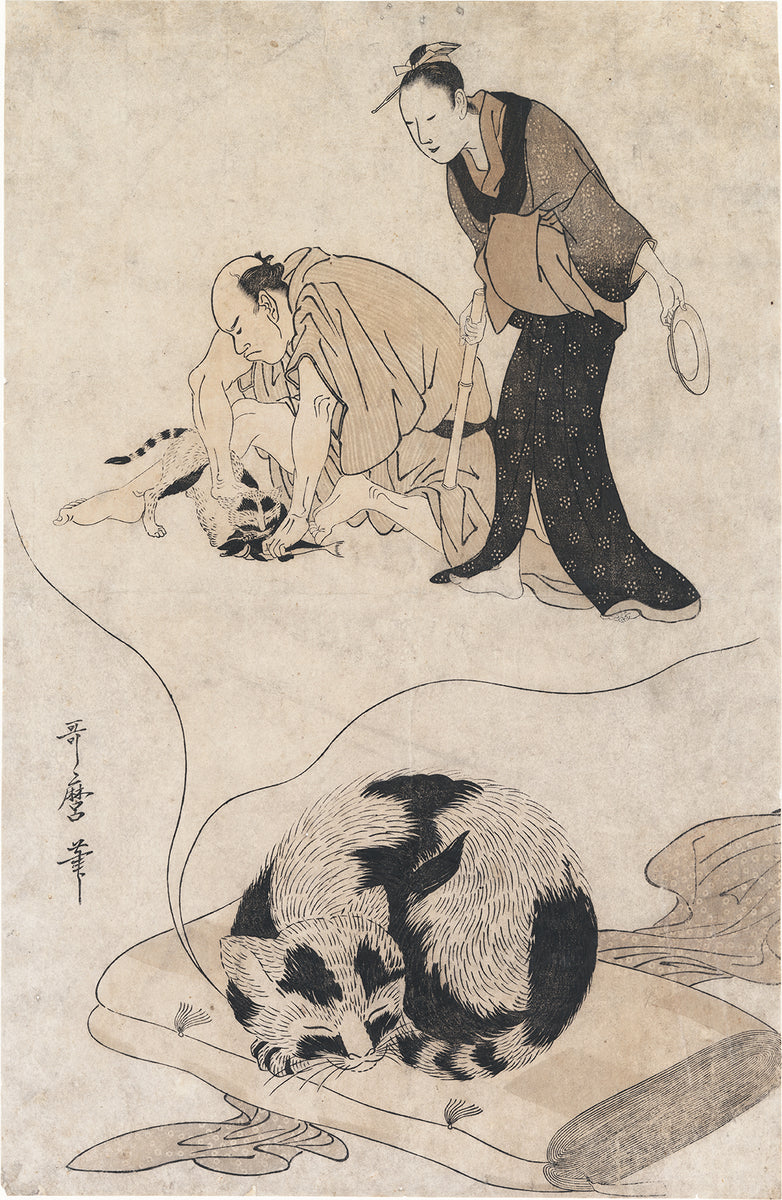 麿呂 Utamaro 歌麿: 猫の夢（売却済み） – Egenolf Gallery Japanese Prints