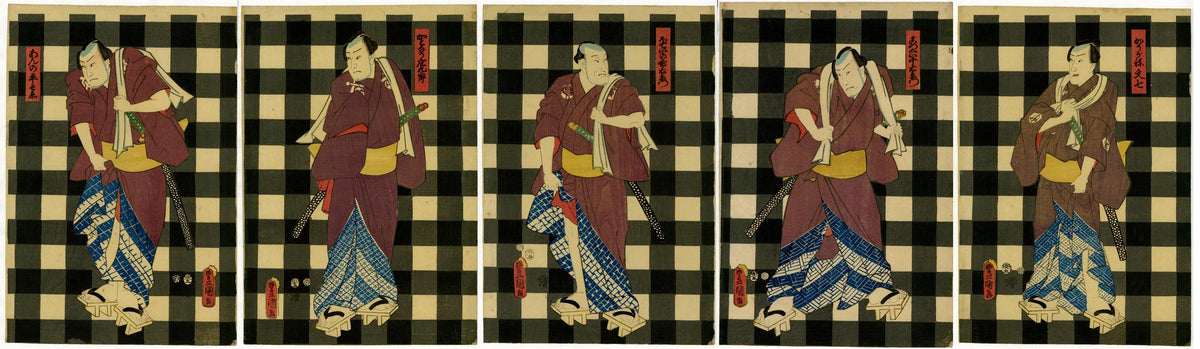 幕末ヒーロー伝(5冊)　痛快チャンバラ絵草紙(5冊)　セット NHKハイビジョン 国貞：5人の勇敢な男（販売） – Egenolf Gallery Japanese Prints