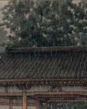 Hasui 川瀬 巴水: Watercolor Painting Tsubosaka Temple in Rain (Sold)