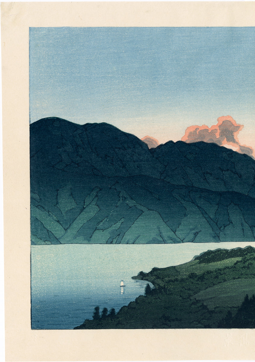 巴水：夜の富士、芦ノ湖（販売済み） – Egenolf Gallery Japanese Prints