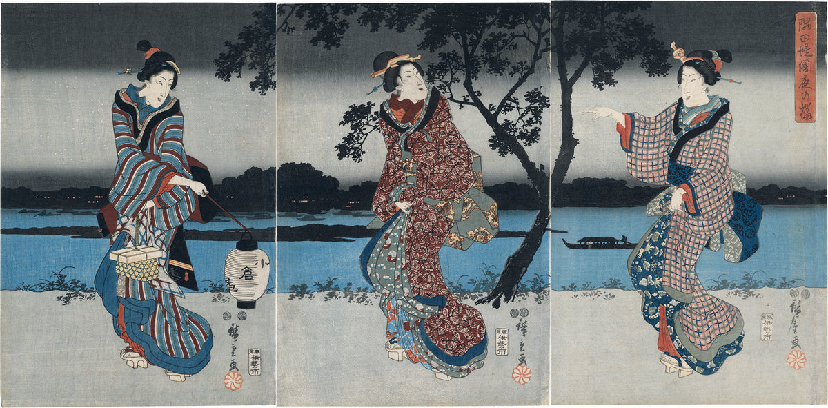 Hiroshige 歌川広重: 隅田堤の夜桜（販売済み） – Egenolf Gallery