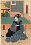 Kunisada: Extortion Scene from the Kabuki Play Izayoi Seishin