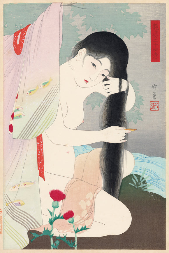 Narita Morikane: Nude Combing the Hair (Sold)