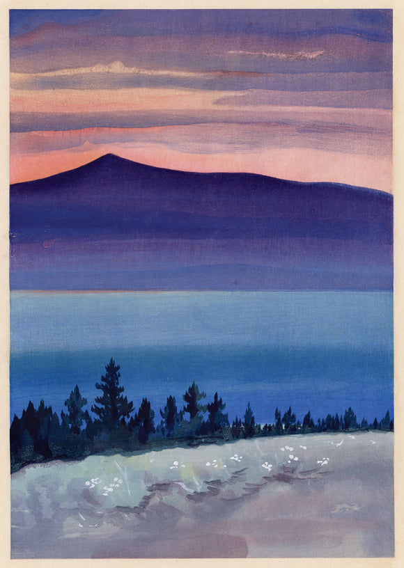 Obata: Evening Glow at Mono Lake, from Mono Mills (Sold)
