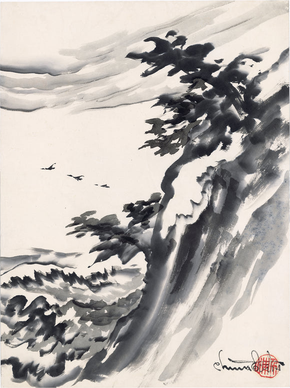 Obata: Sea, Cliff and Pines at Point Lobos, California (Sold)
