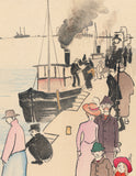 Akamatsu Rinsaku 赤松麟作: Kobe Wharf (Sold)