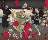 Yoshitoshi: Humorous Scenes of a Wrong Brothel Room and Noodle Seller Spill
