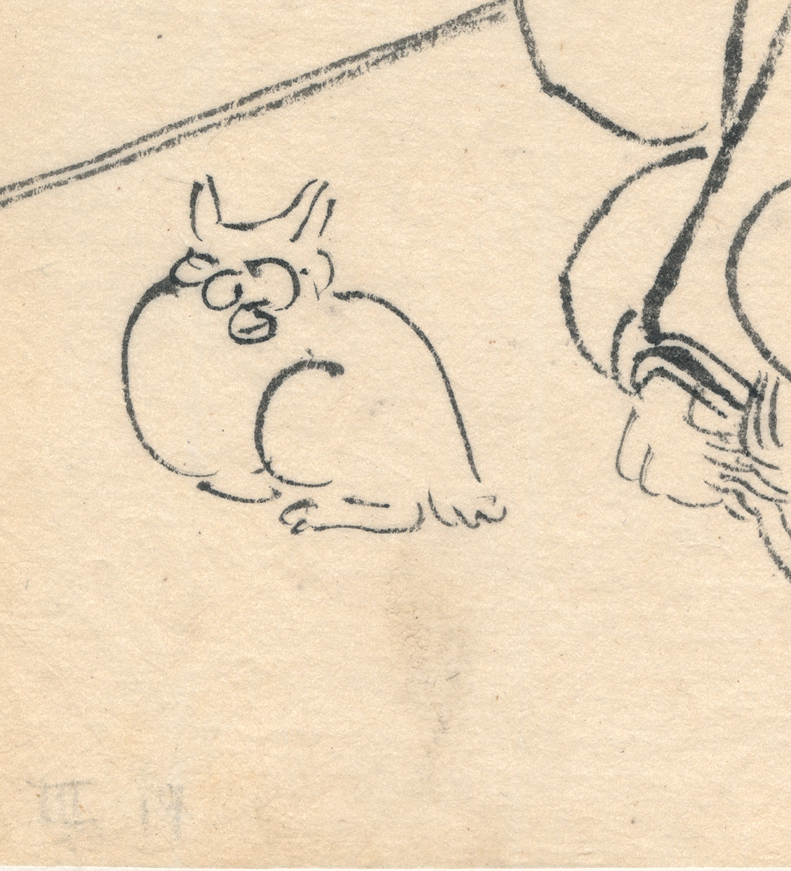 Hokuba: 猫に喜ぶ美女の毛筆画 – Egenolf Gallery Japanese Prints