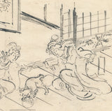 Kuniyoshi: Original Preparatory Drawing of a Cat Playing with a Ball at New Year's