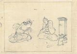 Kuniyoshi: Original Preparatory Drawing of a Cat and Dragonfly