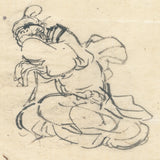 Kuniyoshi: Original Preparatory Drawing of a Cat and Dragonfly