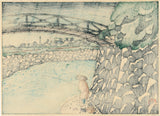 Narazaki Eisho (Shinjo): Man Fishing in the Rain (SOLD)