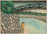 Narazaki Eisho (Shinjo): Man Fishing in the Rain (SOLD)