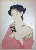 Goyo 五葉: Woman Applying Powder Makeup 化粧の女