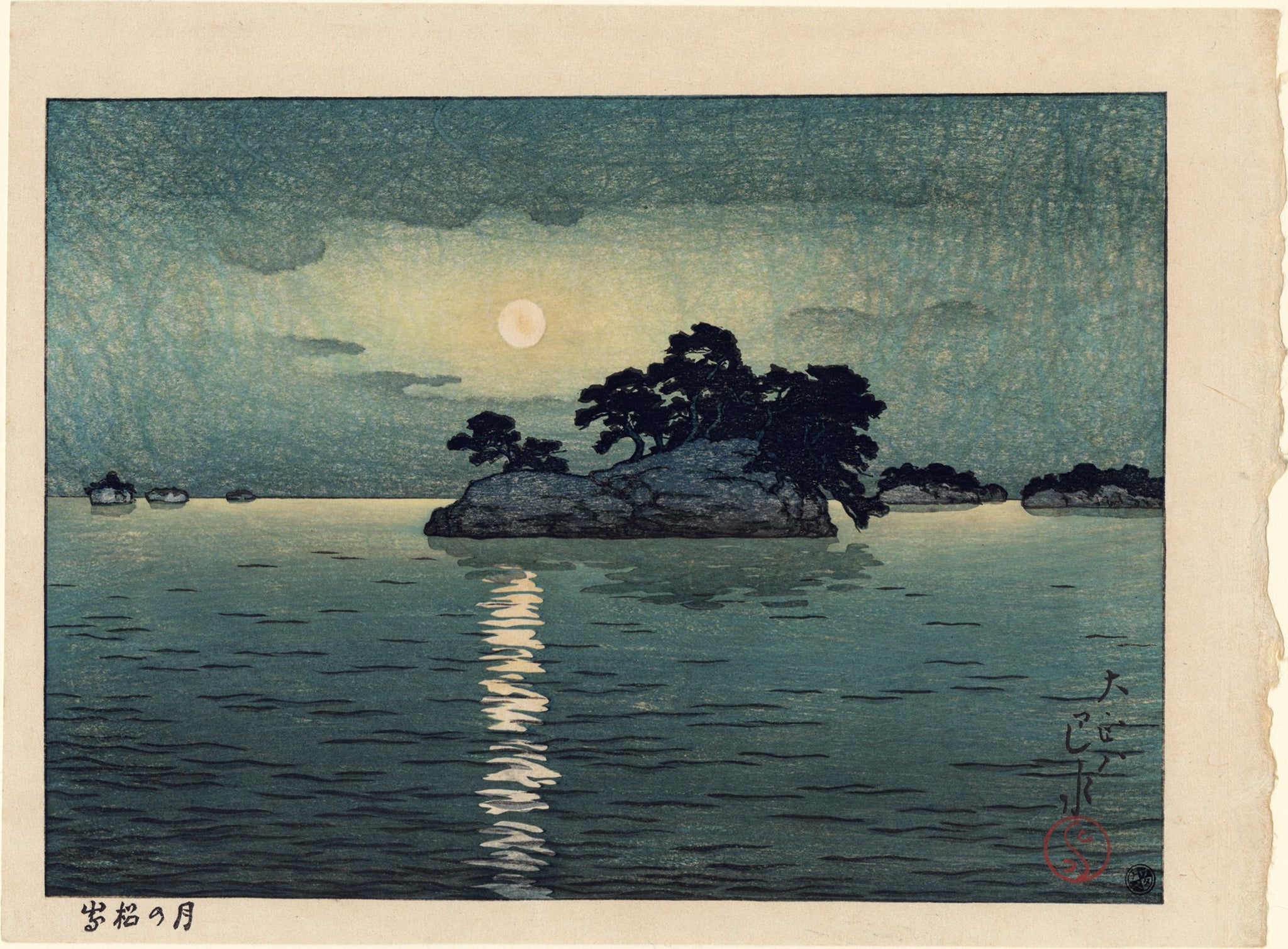 蓮井：松島月の光月の松島（販売） – Egenolf Gallery Japanese Prints