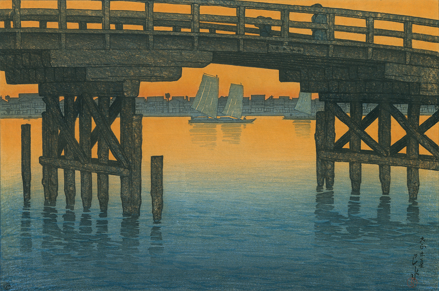 Hasui 巴水: Kamino Bridge, Fukagawa 深川上の橋 (SOLD) – Egenolf