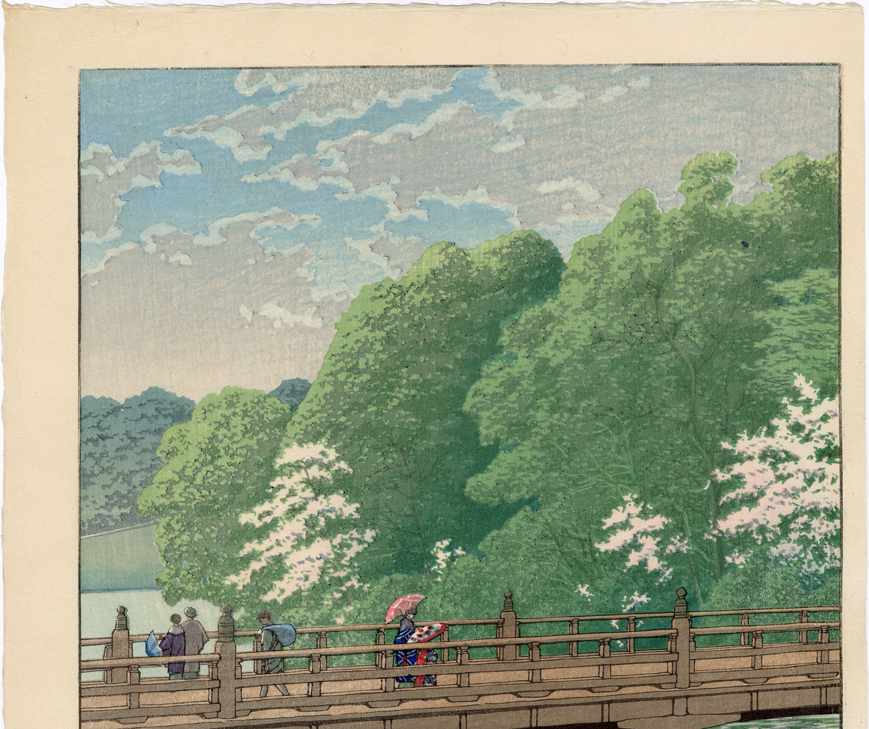 川瀬巴水：赤坂弁慶橋 – Egenolf Gallery Japanese Prints
