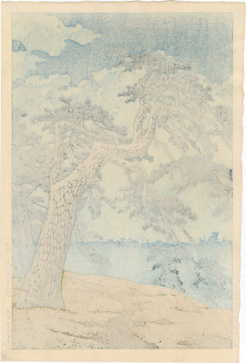Hasui 巴水:Misty Morning, Yotsuya Approach 霧の朝 (四谷見附