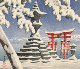 Hasui 巴水: Snow at Itsukushima 厳島之雪 First Edition (Sold)