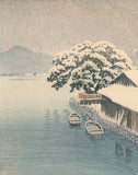 Hasui 巴水: 石巻の暮雪（初版）