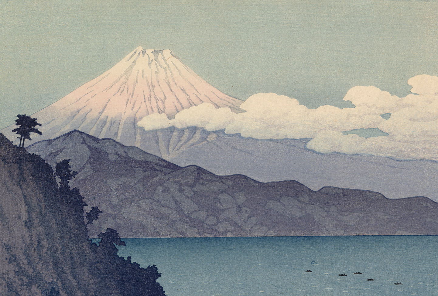 Hasui 巴水: Mount Fuji at Satta Mountain Pass 薩埵峠の富士 (Sold