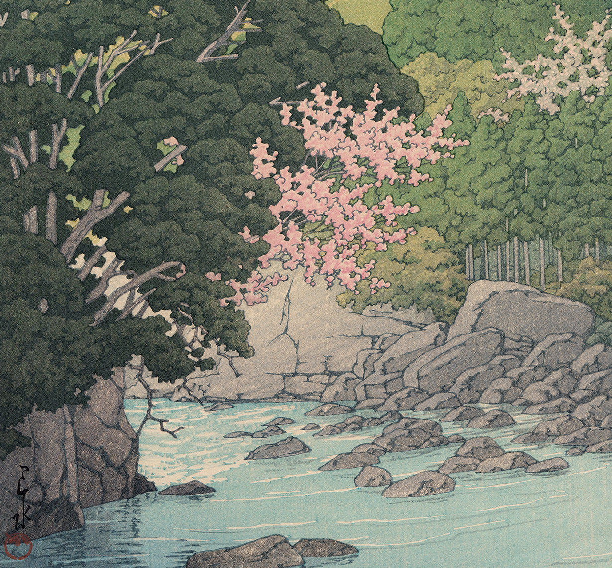 Hasui 巴水: Yugashima, Ito 伊豆湯ケ島 – Egenolf Gallery Japanese