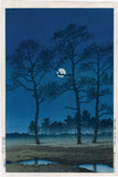 Hasui 巴水: 戸山ヶ原の冬の月 (初版) (売約済み)