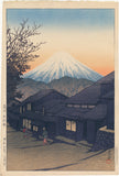 Hasui 巴水: Mount Fuji from Yuimachi at Suruga 駿河由比町 (Sold)