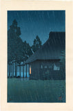 Hasui 巴水: Evening Rain at a Lakeside Tearoom (SOLD)