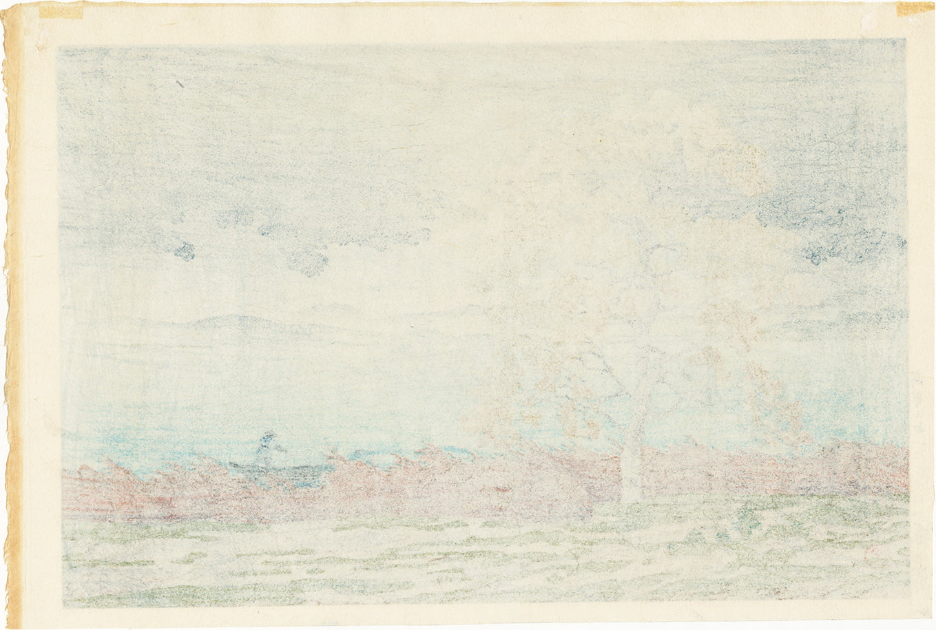 Hasui 巴水: Lakeside Shower, Matsue 湖畔の雨（松江）(Sold