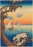 Takahashi Hiroaki (Shôtei) 高橋松亭 弘明: Returning Sailboats at Sunset (SOLD)