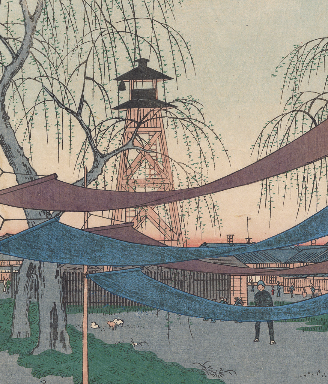 Hiroshige 広重: Hatsune Riding Grounds, Bakuro-cho 馬喰町