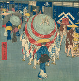 Hiroshige 広重: Summer Heat on  Nihonbashi Shopping Street (Nihonbashi itchome)