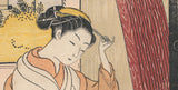 Harunobu 春信: かんざしを直す遊女（売却済み）