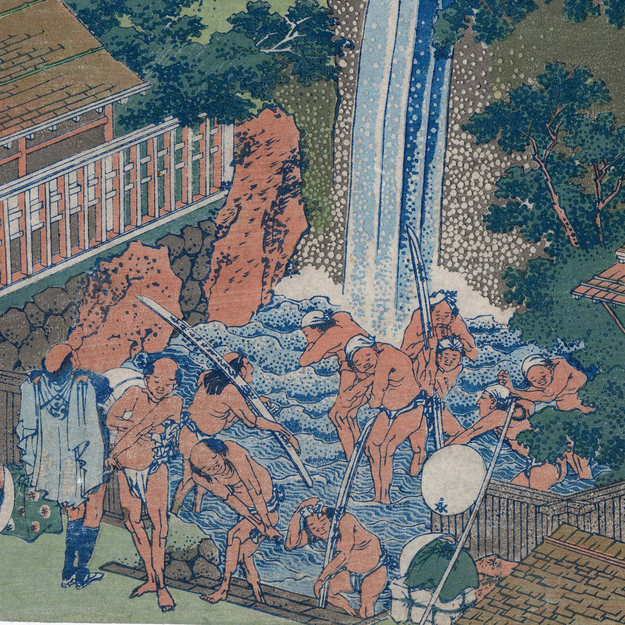 Hokusai: Roben Waterfall at Oyama in Sagami Province 相州