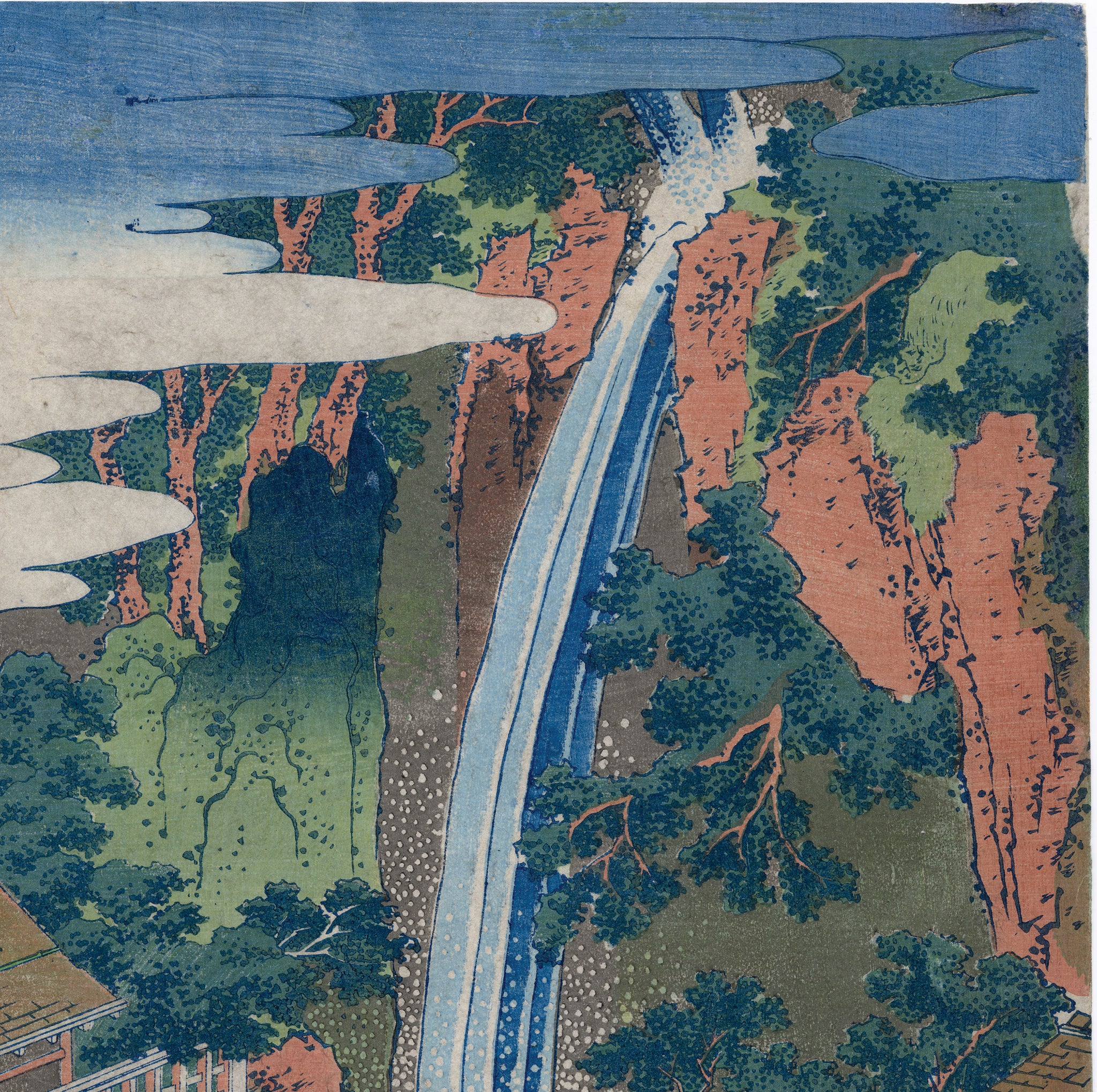 Hokusai: Roben Waterfall at Oyama in Sagami Province 相州大山ろう