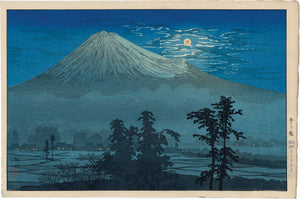 Takahashi Hiroaki (Shotei) 高橋松亭 弘明: Fujine 富士根 [Mount Fuji Beneath the Full Moon]