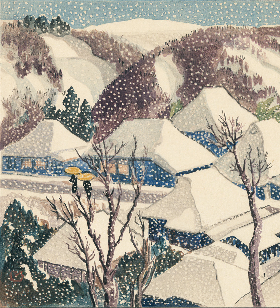 Oda Hironobu 宏延: 雪の程ヶ谷(売却済み) – Egenolf Gallery Japanese Prints