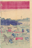 Hiroshige III: A Real View of Nihon-bashi with Horse-Drawn Train 鐵道馬車往復日本橋の真図