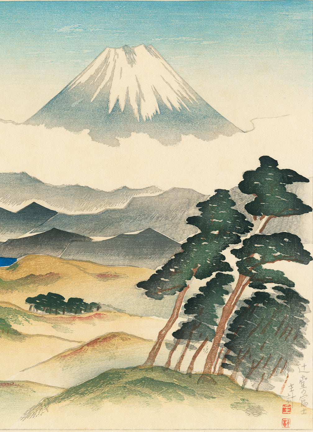 富士山とトンボ手描きアート 富士山 やまのふじ アート 富士山とトンボ手描きアート 原画 Wood