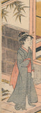 Kiyonaga 清長: Beauty Greeting a Girl for her Koto Lesson 囲われも二三人程琴の弟子