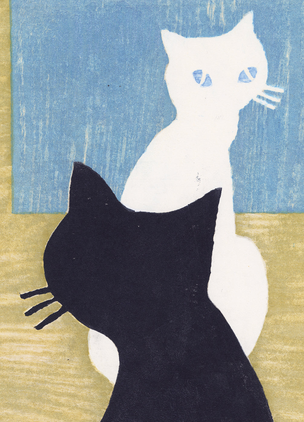 笹島喜平：黒猫、白猫 – Egenolf Gallery Japanese Prints