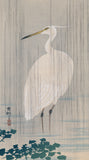 Koson 小原古邨 : Wading Egret in the Rain (First Edition) (SOLD)