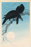 Koson 小原古邨 : Two Crows in Moonlight (First Edition)