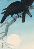 Koson 小原古邨 : Two Crows in Moonlight (First Edition)