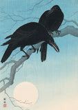 Koson 小原古邨 : Two Crows in Moonlight (First Edition)